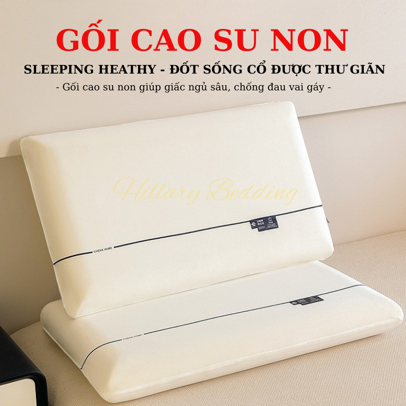 Gối cao su non cao cấp chống đau mỏi vai gáy kích thước 42 x 70cm