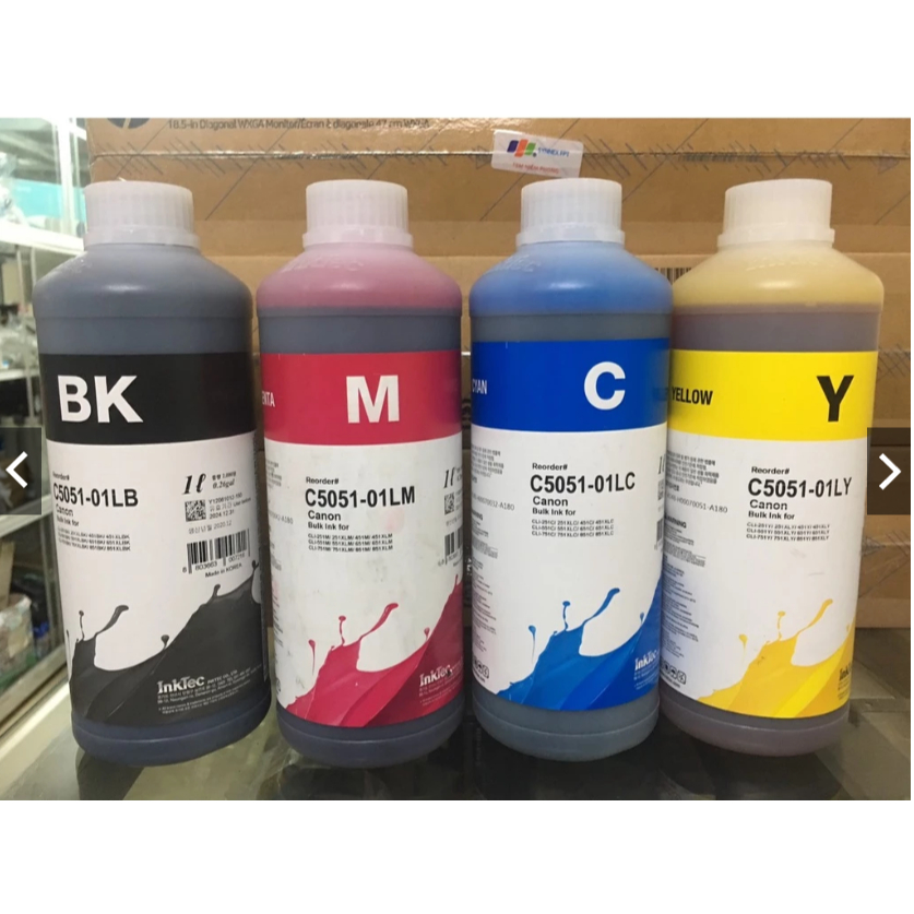 combo 4 chai mực inktec 1 lít cho máy in epson