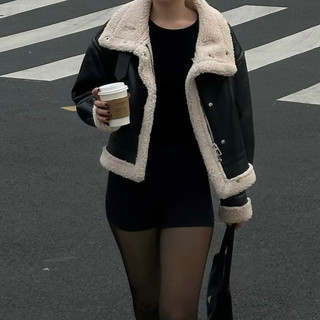 Áo khoác da lót lông - Faux shearling aviator mustang jacket (Hình ảnh thật shop chụp)