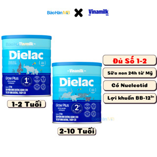 Sữa bột Dielac Grow Plus Vinamilk đủ số 1+ 2+  Lon 850g và 1,4kg [ Date mới ] - [ Chính Hãng ]
