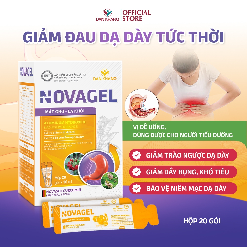 Gói hỗ trợ bảo vệ niêm mạc dạ dày giảm trào ngược dạ dày viêm loét dạ dày Novagel