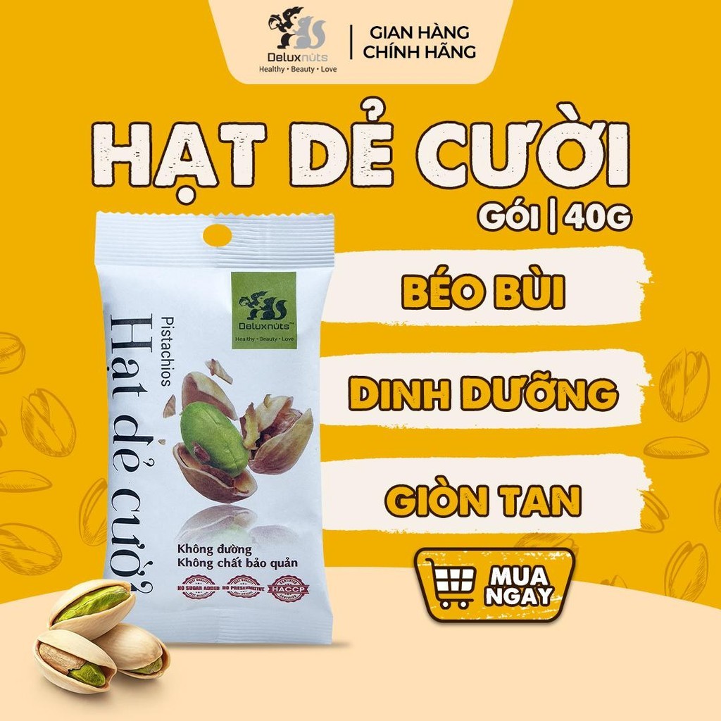 [Hỏa tốc] Hạt Dẻ Cười 40g Deluxnuts | Hạt Dinh Dưỡng, Snack, Ăn Vặt