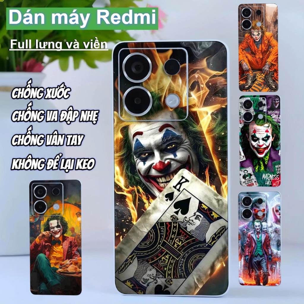 Miếng dán Skin Mặt lưng sau full viền Xiaomi Redmi Note 13 Pro 5G , 12 Turbo ,K70 Pro , K40 Pro K50 