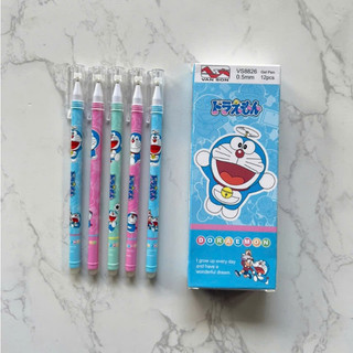  Bút Gel Xóa Được Loại Đậy Nắp Doraemon Ngòi 0.5mm  1 Hộp 12 Cây  