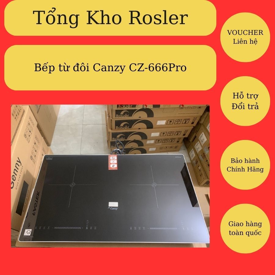 Bếp từ đôi Canzy 666PRO | Biến tần inverter sôi liu riu | Mặt kính thiết kế sang trọng Bep90 Beptu