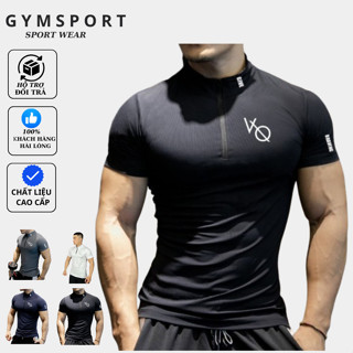 Áo Thun Tập Gym Nam CỔ TRỤ NGẮN TAY Form Ôm Body Vải Thun Lạnh Thể Thao Co Dãn Tốt