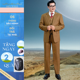 Bộ vest nam trung niên.vest nam vải tuytsi 2 khuyhàng xuất khẩu ( Tặng Cà Vạt )
