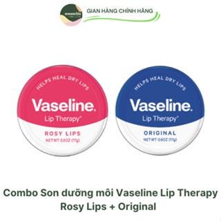   TẶNG CỌ TÁN  Combo Son dưỡng môi Vaseline Lip Therapy Rosy Lips + Original - Moonchic 