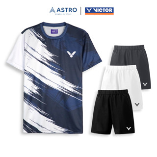 Áo Cầu Lông Victor Nam Nữ, Quần Cầu Lông Vải Poly Ánh Kim Thoáng Khí Bộ Cầu Lông Pickleball ATVT01