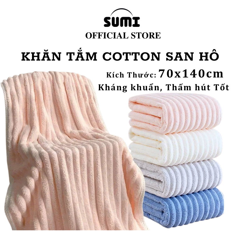 Khăn Tắm Sumi Chất Liệu Cotton San Hô Thấm Hút Kháng Khuẩn Tốt