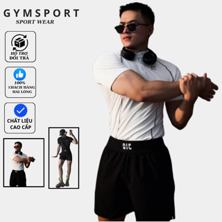 Áo thun thể thao nam phối khoá kéo có tay OIC, tập gym, chạy bộ , đạp xe