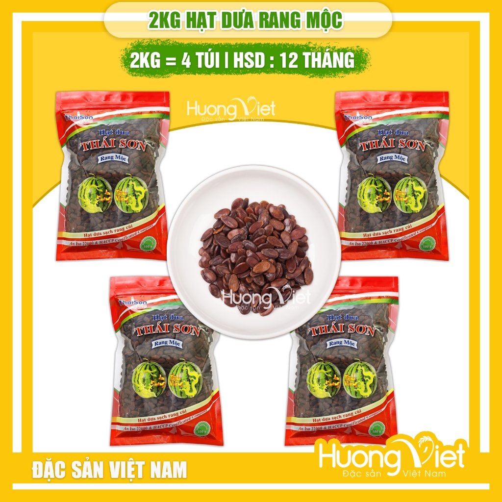 2KG Hạt dưa Thái Sơn rang mộc, hạt dưa nguyên vị 2KG = 4 TÚI 500G
