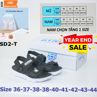  Giày sandal quai hậu SYNDER phiên bảng mới nhất SD2-T quai hậu đẩy- màu đen trắng 