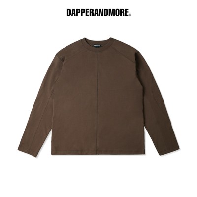 Áo Thun Tay Dài DAPPERANDMORE "EXCLUSIVE LONG SLEEVE" 100% Cotton 250GSM Phối Line Rã May - Nâu