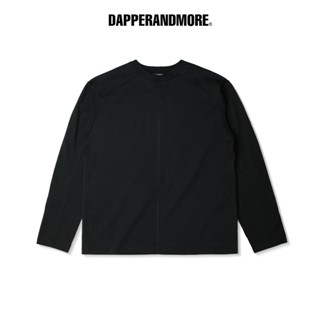  Áo Thun Tay Dài DAPPERANDMORE Exclusive Long Sleeve 100% Cotton 250GSM Phối Line Rã May - Black 