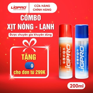 [Combo 2 chai xịt LIGPRO 200ml] Xịt Lạnh Giảm Đau Thể Thao, Xịt Nóng Khởi Động Thể Thao Làm Nóng Cơ