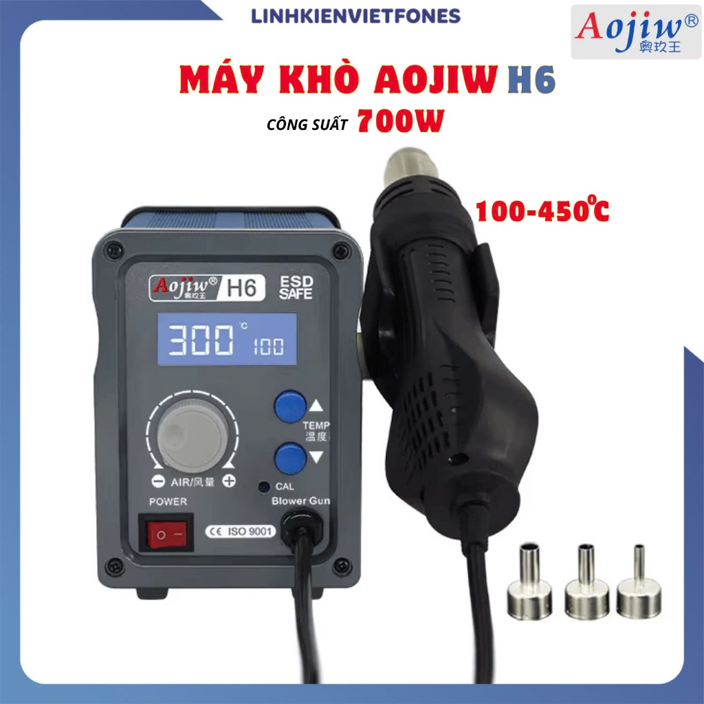 Máy Khò Aojiw H6 700W, 100-450 (BH 2 năm)