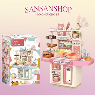  Đồ chơi nhà bếp nấu ăn có đèn và khói hơi nước 36 chi tiết bộ đồ chơi nấu ăn nhà bếp cho bé gái 
