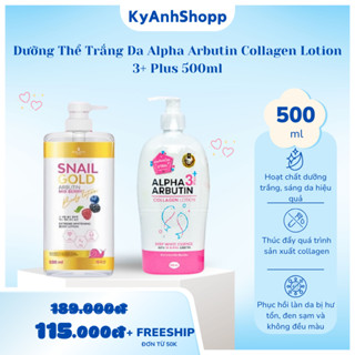 Sữa Dưỡng Thể Trắng Da Alpha Arbutin Collagen Lotion 3+ Plus Thái Lan Dưỡng Trắng Mềm Mại 500ml 