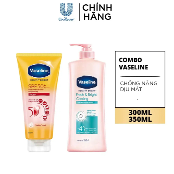 Combo Dưỡng Thể Vaseline Chống Nắng & Dưỡng Sáng 300mlx2 | BigBuy360 - bigbuy360.vn