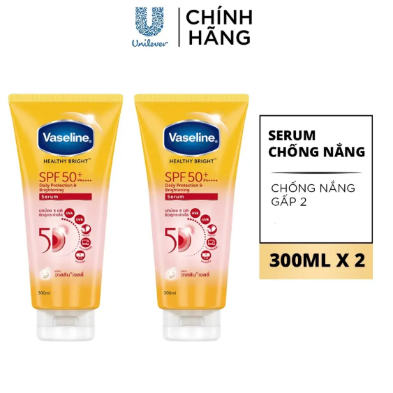 Combo Dưỡng Thể Vaseline Chống Nắng & Dưỡng Sáng 300mlx2 | BigBuy360 - bigbuy360.vn