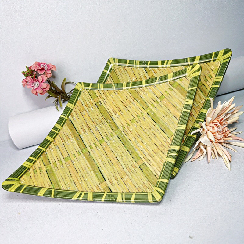 [HÀNG DÀY XỊN]Đĩa phíp giả mây tre đan nhựa,mẹt tre tròn cao cấp đủ size có chân để hoa quả,mẹt bún 