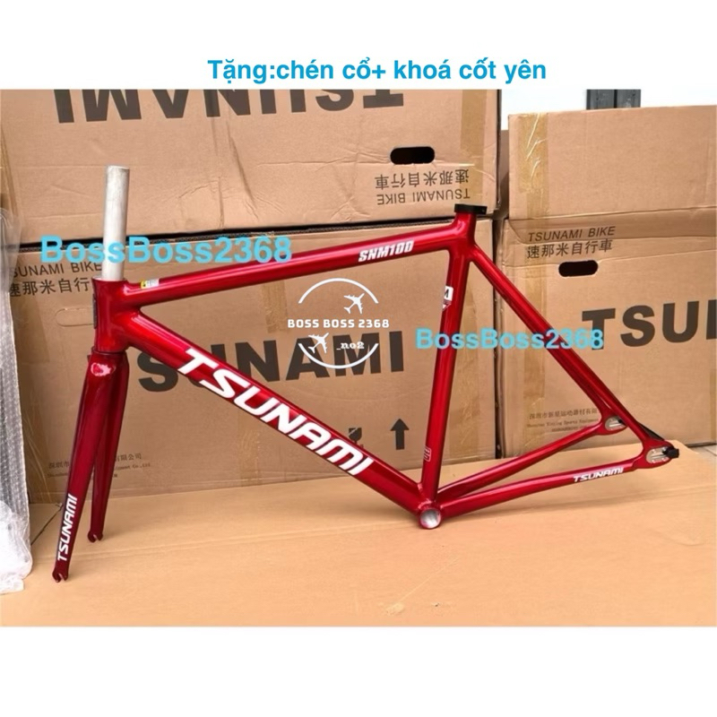 fixed gear khung Tsunami snm100 Real (chén cổ + khoá yên)