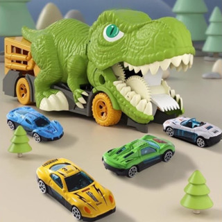 Bộ Đồ Chơi Khủng Long Nuốt Xe Ô Tô Siêu To Khổng Lồ Kèm Set 6 Mô Hình Xe Hơi Bằng Nhựa ABS An Toàn Cho Bé Trai