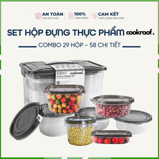 Hộp Đựng Thực Phẩm COOKROOF Bộ 29 Hộp Chất Liệu Nhựa PP5 Dùng Được Cho Lò Vi Sóng TIEMTAPHOAGG
