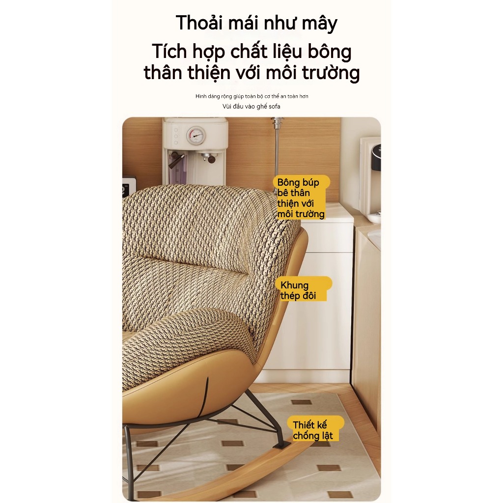 Phong cách Bắc Âu ghế bập bênh phòng khách ban công ghế giải trí nhà phòng ngủ lười sofa đơn ghế ngh | BigBuy360 - bigbuy360.vn