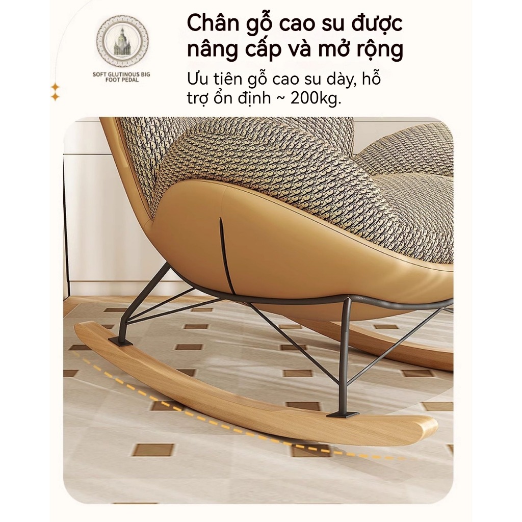 Phong cách Bắc Âu ghế bập bênh phòng khách ban công ghế giải trí nhà phòng ngủ lười sofa đơn ghế ngh | BigBuy360 - bigbuy360.vn