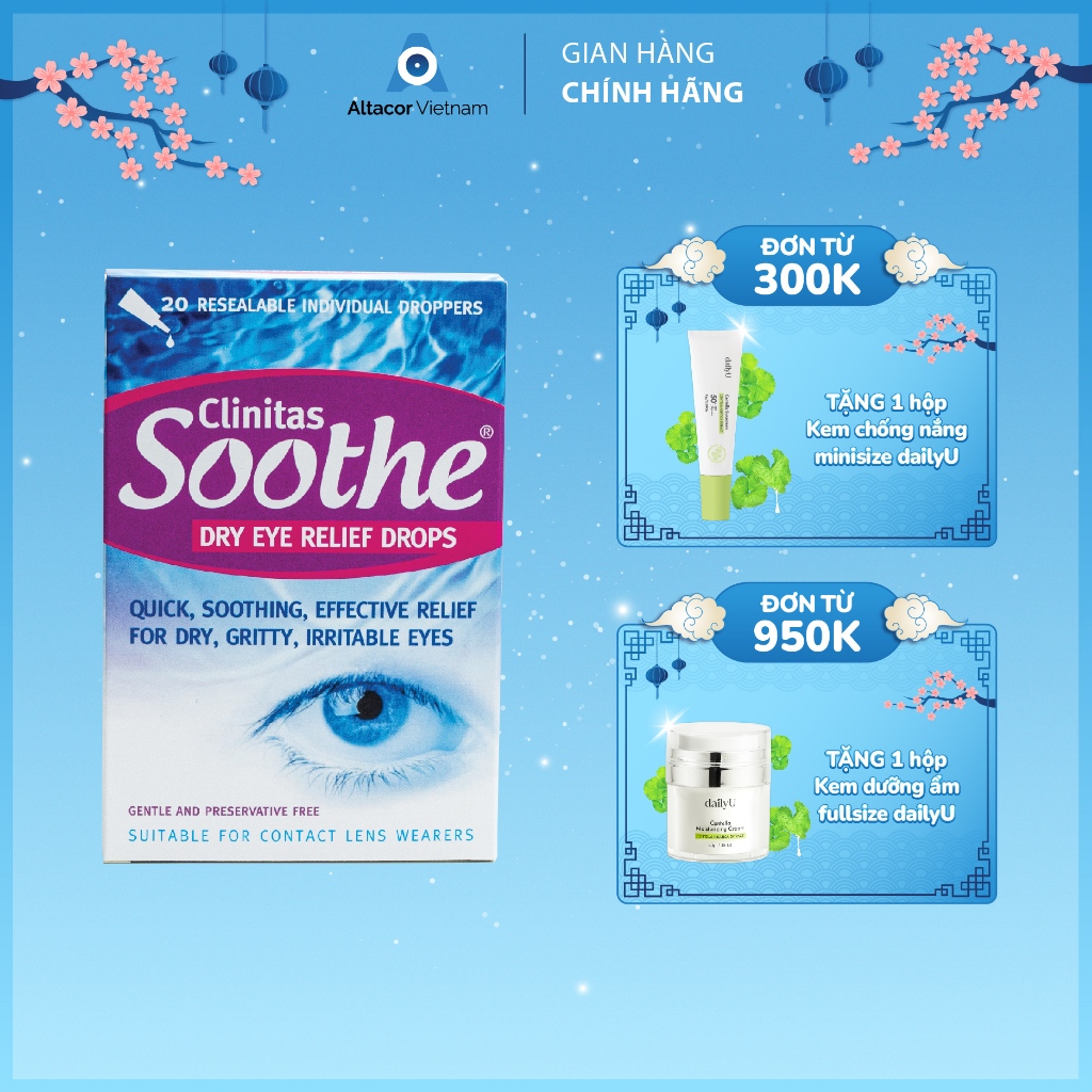 Dung dịch nhỏ mắt Clinitas Soothe 0.4% - Ý