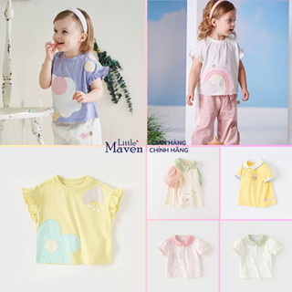  BST áo thun hè cotton nhiều mẫu dễ thương cho bé gái LMG7 - Little Maven Chính Hãng 