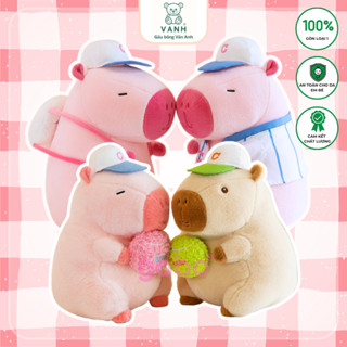 Gấu Bông Capybara Hồng balo bóng chày, Chuột Lang hồng balo Tenis. Hàng quảng châu K10T1