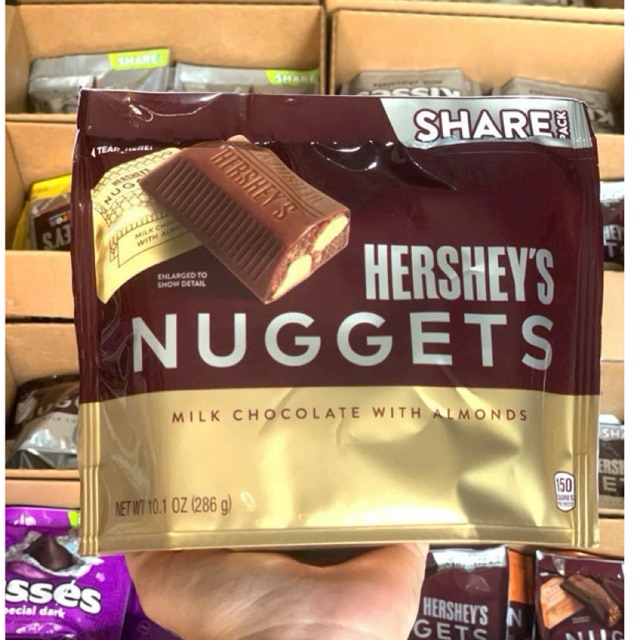 Socola Hershey Nuggets Sữa Nhân Hạnh Nhân 286g