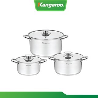 Bộ nồi inox cao cấp 5 lớp Kangaroo KGIP3B3E size 16-20-24cm