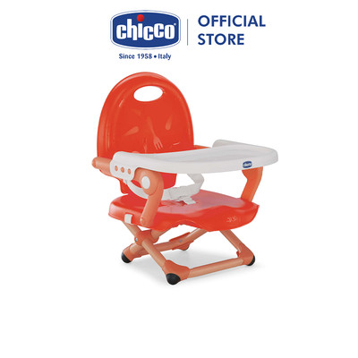 Ghế ăn dặm gấp gọn Chicco Pocket Snack Đỏ cam/Xanh bạc hà/Be sữa