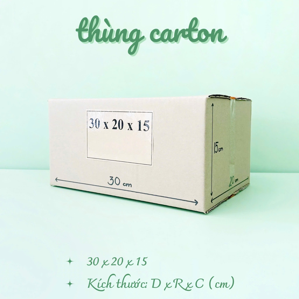 COMBO 50 HỘP CARTON 30x20x15 cm