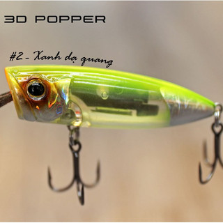 Mồi lure 3D Popper, mồi câu cá, mồi giả