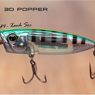 Mồi lure 3D Popper, mồi câu cá, mồi giả
