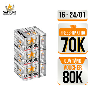 GIAO HỎA TỐC - Combo 3 thùng bia Sapporo Premium 500ml/lon
