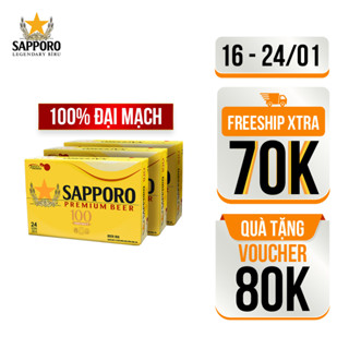 GIAO HỎA TỐC - Combo 03 thùng Sapporo Premium 100 - lon 330ml