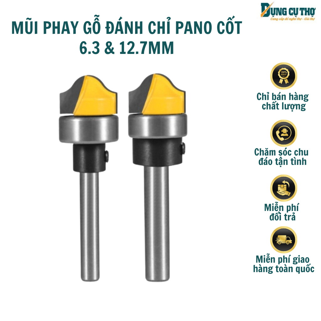 Mũi Phay Gỗ Đánh Chỉ Pano Cốt 6.3 & 12.7mm