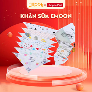 Khăn sữa xô cho bé EMOON vải muslin dày 4 lớp siêu mềm, thấm hút tốt,an toàn cho da bé đổi được thành yếm đeo cổ ăn dặm
