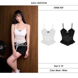 KILL SYSTEM - Áo 2 dây IVINA ren xuyên thấu thắt nơ ôm body