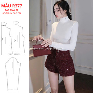 RẬP GIẤY A0 ÁO THUN CAO CỔ R377