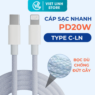 Dây Sạc Điện Thoại 20W Sạc Siêu Nhanh Chống Đứt Rối, Dây Sạc Chính Hãng Cho ip Bảo Hành 12 Tháng - Việt Linh Store