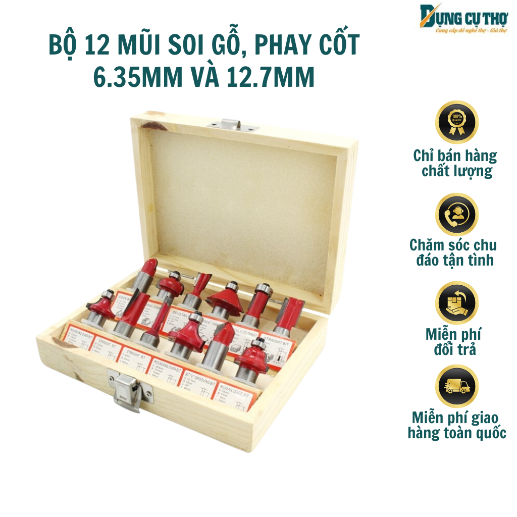 BỘ 15 MŨI SOI CỐT 6,35MM