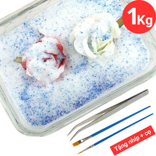 Cát làm hoa khô Silica Gel có thể tái sử dụng trộn hạt đổi màu khi no ẩm, tặng cọ phủi cát tiện dụng