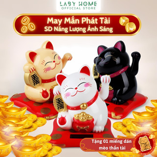Mèo Thần Tài Mini Vẫy Tay Phong Thủy Phát Tài May Mắn Để Bàn, SD Năng Lượng Mặt Trời LABY HOME